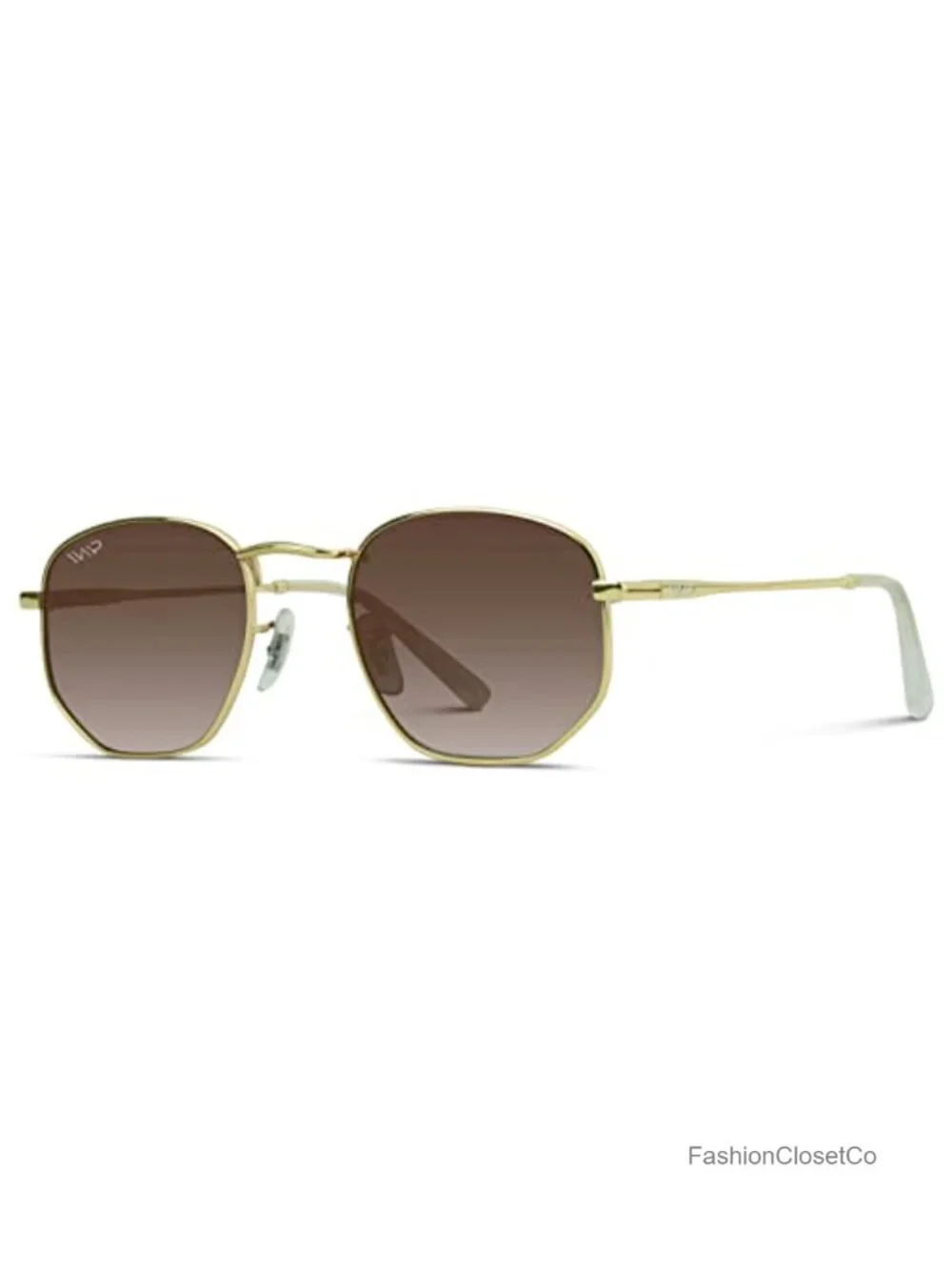 Polarized Rounded Hexagon Retro Sunglasses with Metal Frame